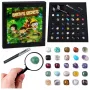 LEAN TOYS Set Mineralsteine Naturkristalle Sammlung mit Lupe und Stift, 43 Teile