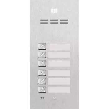 ACO FAM-P-6NPACC Unterputz-Wohnungstafel für 6 Wohnungen mit RFID-Näherungsleser, Silber