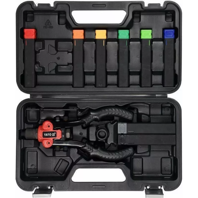 Yato YT-36091 Manuelles Handnietgerät-Set mit 4 Düsen und Nieten