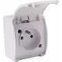 VIPLAST KOALA Einzel-Aufputzsteckdose mit Schutzkontakt und Klappdeckel, Weiß, IP44 161-01