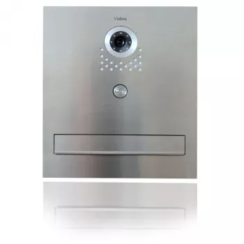 VIDOS S551-SKM Briefkasten mit integrierter Video-Türsprechanlage, gebürsteter Edelstahl, Unterputzmontage