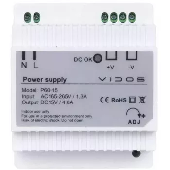 VIDOS P60/15 Netzteil 60W 15V DC DIN-Schiene