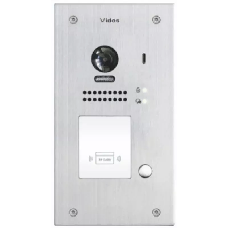VIDOS DUO S1201A 2-Draht Video-Türstation mit RFID, Full HD 1080p, Silber/Dunkelgrau