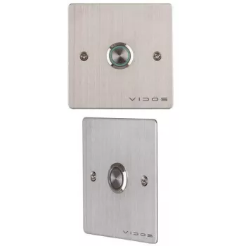 VIDOS OP05 Exit Button - Aufputzmontage, Tastmoment, NO/NC/COM, weißes Gehäuse, grüner Taster