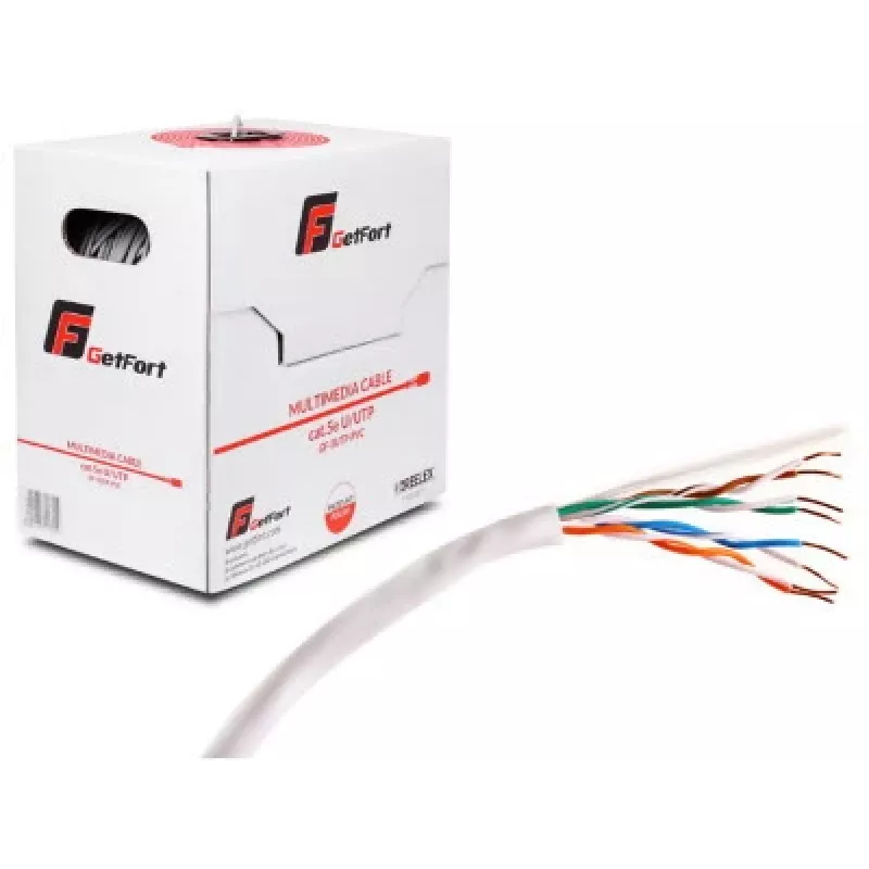 GETFORT Premium Cat.5e U/UTP PVC Netzwerkkabel 305m (1000ft) - Grau