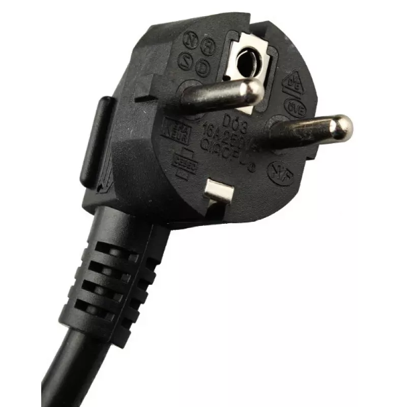 GETFORT LGF-06-Z 19-Zoll 1U 6-fach Schuko Stromverteilungseinheit (PDU) - 1,8 m Kabel, 16 A, 230 V, Schwarz