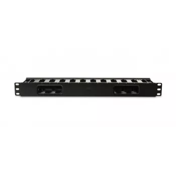 GETFORT OGF-PM 1U Horizontal Enclosed Cable Management Panel - Black