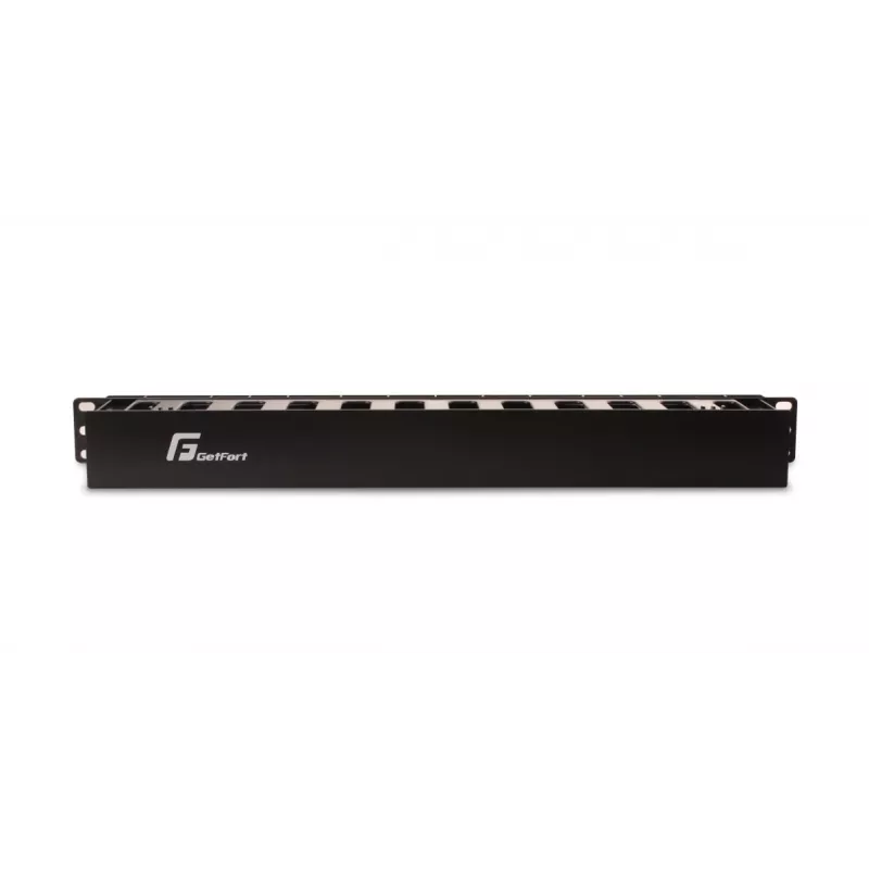 GETFORT OGF-PM 1U Horizontal Enclosed Cable Management Panel - Black