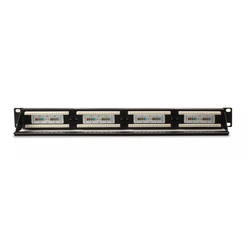 GETFORT PGF-5EUTP24-B4 Cat.5e UTP 24-Port Patch Panel 1U 19 inch Rackmount Schwarz
