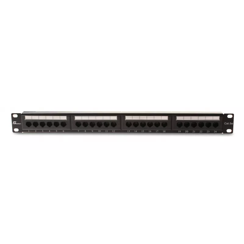 GETFORT PGF-5EUTP24-B4 Cat.5e UTP 24-Port Patch Panel 1U 19 inch Rackmount Schwarz