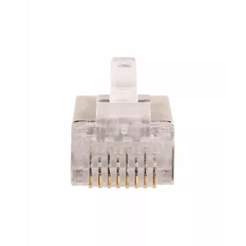 GETFORT RJ45 Cat.6 Shielded Connector 8P8C (100 Stück) - Goldkontakte, transparent