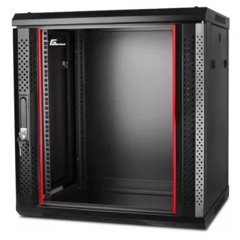 GETFORT CALI 19 inch 12U 600x450 Wandgehäuse Rack Schrank Schwarz