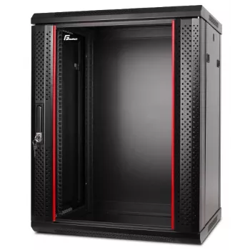 GETFORT CALI 19 inch 15U 600x600 Wandmontage-Netzwerkschrank - Schwarz