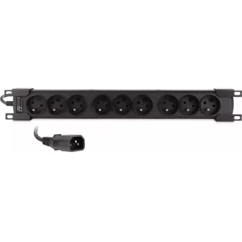 Getfort GF-9R30/IEC 1U 19-Zoll Rack-PDU mit 9x IEC C13 Steckdosen, 16A, 3m Kabel, Schwarz