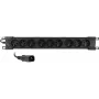 Getfort GF-9R30/IEC 1U 19-Zoll Rack-PDU mit 9x IEC C13 Steckdosen, 16A, 3m Kabel, Schwarz