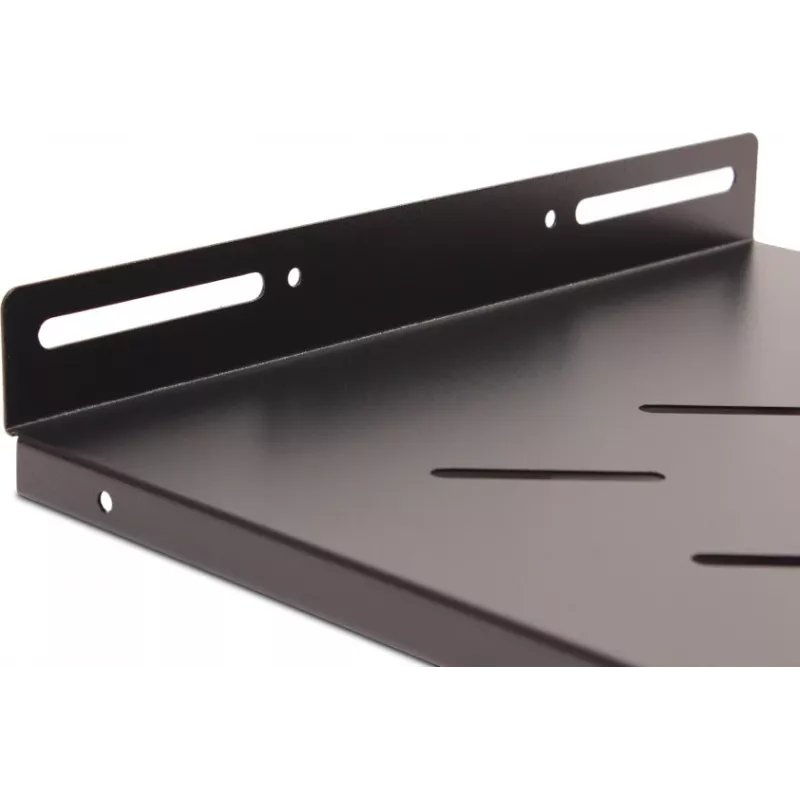 Getfort 45cm 19 inch 1U Festes Regal für Rack-Schrank - Schwarz