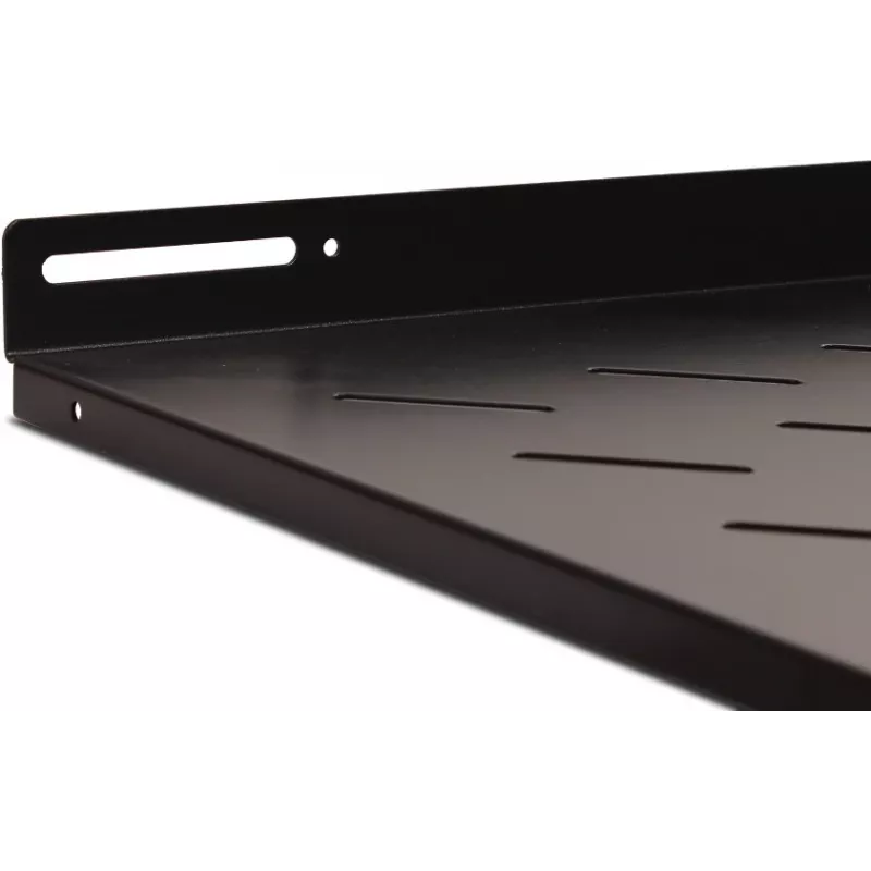 Getfort Festes Rackregal 19 inch 1U 800mm Tiefe 50kg Tragfähigkeit Schwarz
