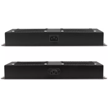 Getfort GF-FAN4 2U 19-Zoll Rack-Montage Lüfterpanel mit 4 Lüftern, 120mm, 230V, Schwarz