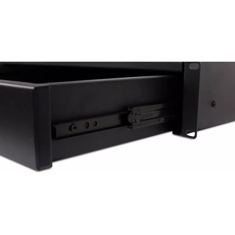 GETFORT GF-2U-drawer 2U Rack-Schublade - 19-Zoll Stahl, Schwarz, abschließbar, 25 kg Tragfähigkeit