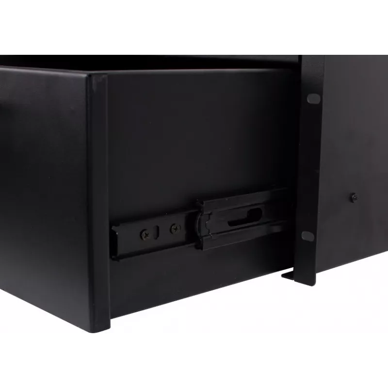 Getfort GF-4U-drawer 4U Rack-Schublade - 19-Zoll Einschubschublade mit Schloss, Schwarz