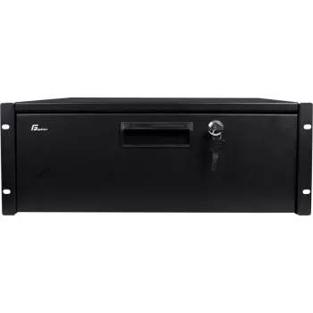 Getfort GF-4U-drawer 4U Rack-Schublade - 19-Zoll Einschubschublade mit Schloss, Schwarz