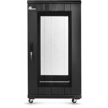 GETFORT 19-Zoll 22U Standschrank 600x800mm perforierte Tür schwarz