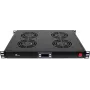 GETFORT GF-FAN4TR 1U Rack Panel mit 4 thermostatgesteuerten Lüftern, 230V, Schwarz