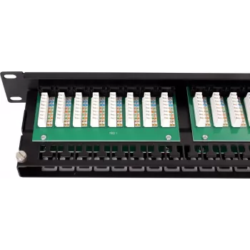 GETFORT PGF-5EUTP48-B9 Patch Panel UTP Cat.5e 48 Port 2U 19 inch Rackmount Schwarz