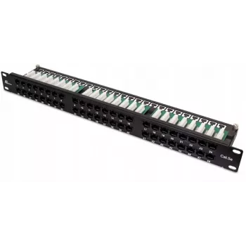 GETFORT PGF-5EUTP48-B9 Patch Panel UTP Cat.5e 48 Port 2U 19 inch Rackmount Schwarz