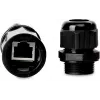 GETFORT Cat.5e RJ45 Kupplung, Buchse-Buchse, Outdoor, IP67, geschirmt, Schwarz