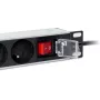 Getfort LGF-03 10-Zoll 1U Rack Power Strip mit 3 Schuko-Steckdosen, 1,8 m Kabel, 10 A, 2500 W, Silber