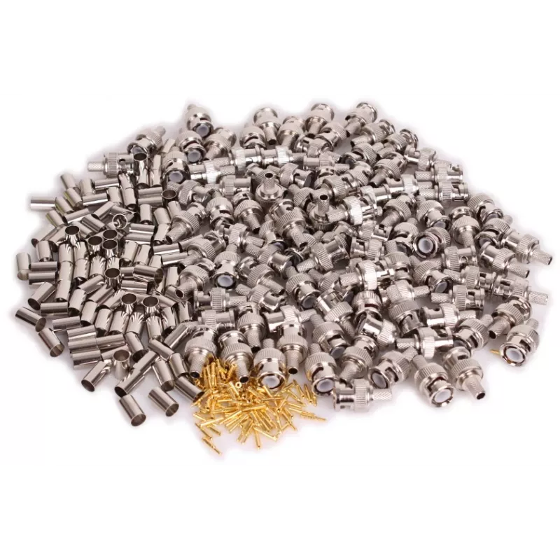 GETFORT BNC-Z RG59 Crimp BNC Male Plug für RG59 Koaxialkabel, 100 Stück