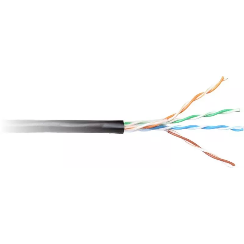 GETFORT Cat.6 U/UTP Outdoor UV-resistentes Dry Copper Patchkabel 305m Schwarz