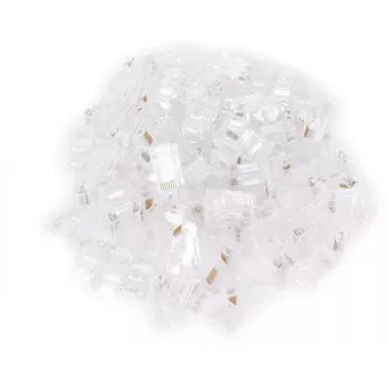 GETFORT RJ45 Cat.6 UTP Pass-Through Modular Stecker 8P8C (100er-Pack) - Transparent