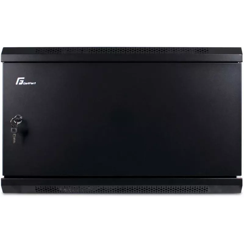 GETFORT 19 inch CALI 6U 600x450 Wandgehäuse mit massiver Stahltür - Schwarz (RAL 9004)