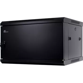 GETFORT CALI 6U 600x600 Wandmontage-Rack-Schrank 19-Zoll Stahltür Schwarz