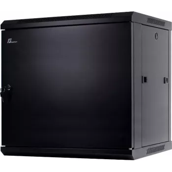 GETFORT 19 inch Wandgehäuse 12U 600x600 mm Stahltür Schwarz