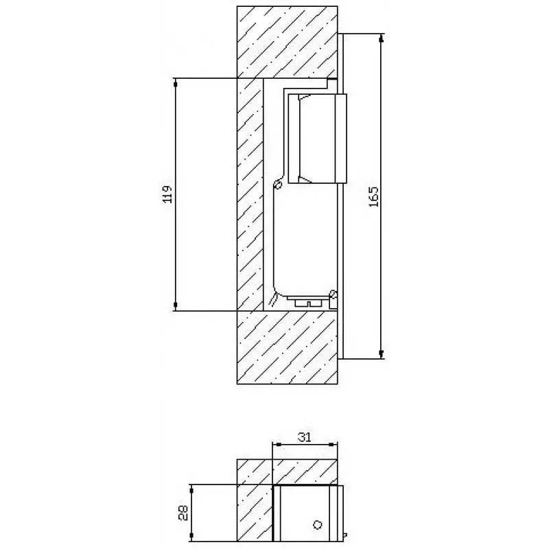 ELEKTRA-PLUS R2 Narrow Left Elektrischer Türöffner, Fail-Secure, 10-24V AC/DC, 3000N Haltekraft