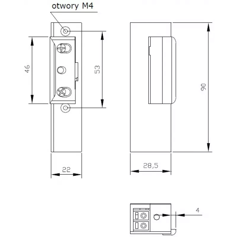 ELEKTRA-PLUS Elektrischer Türöffner R3 mit Memory, ohne mechanische Blockierung, links, 12V AC/DC, Fail-Secure