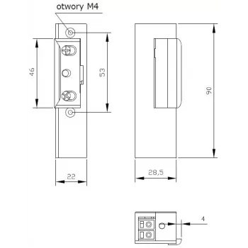 ELEKTRA-PLUS Elektro-Türöffner R3 Links Fail-Secure mit Memory und mechanischer Blockade