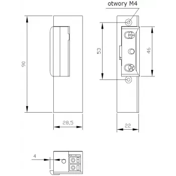 ELEKTRA-PLUS Elektro-Türöffner R3 rechts Fail-Secure 12V AC/DC 3000N