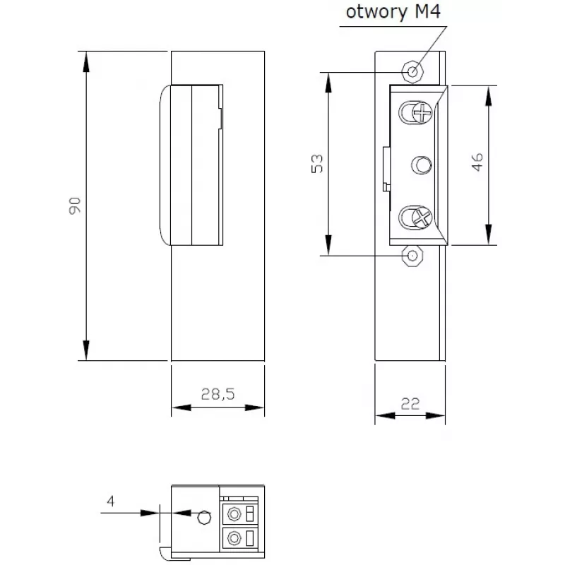ELEKTRA-PLUS Elektro-Türöffner R3 rechts Fail-Secure 12V AC/DC 3000N