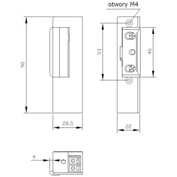 ELEKTRA-PLUS R3-12.40P Rechts Fail-Secure Elektro-Türöffner mit Memory, 12V AC/DC, 3000N Haltekraft