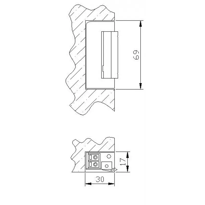 ELEKTRA-PLUS R5 Elektro-Türöffner, schmal 16,5 mm, symmetrisch, fail-secure, 10-24V AC/DC