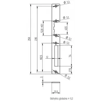 ELEKTRA-PLUS Schild für Einsteckschlösser, verzinkt, 200x20mm