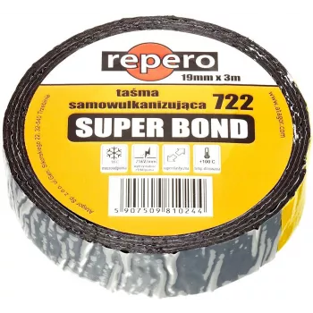 REPERO 722E Super Bond Self-Vulcanizing Tape 25mm x 3m Black