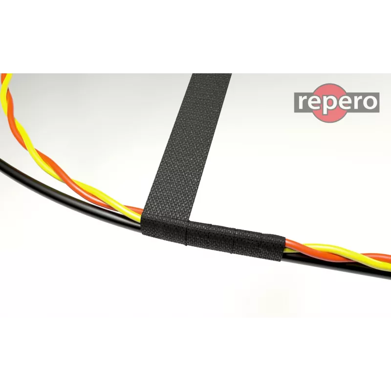 REPERO 734 Fabric Electrical Insulation Tape, Cotton, Black, 19mm x 25m