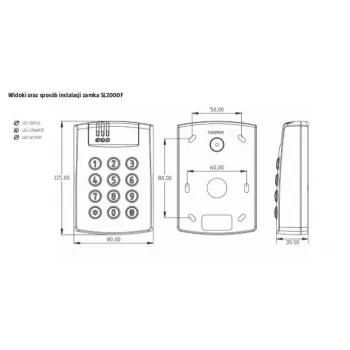 ROGER SL2000F Kombinationsschloss - Standalone Digitaltastatur mit hinterleuchteten Metalltasten, IP65, 250 Benutzer