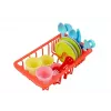 LEAN TOYS Bunter Waschbecken mit Wasserhahn und Geschirrspüler mit Zubehör
