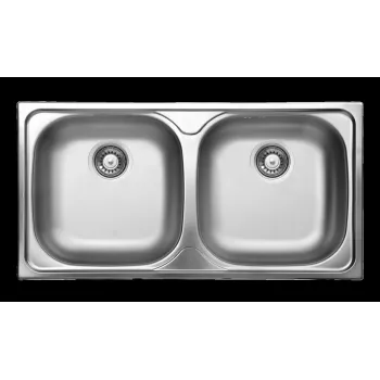 DEANTE ZEX 0203 2-Bowl Steel Sink with Drainer